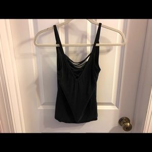 Black cross front tank top